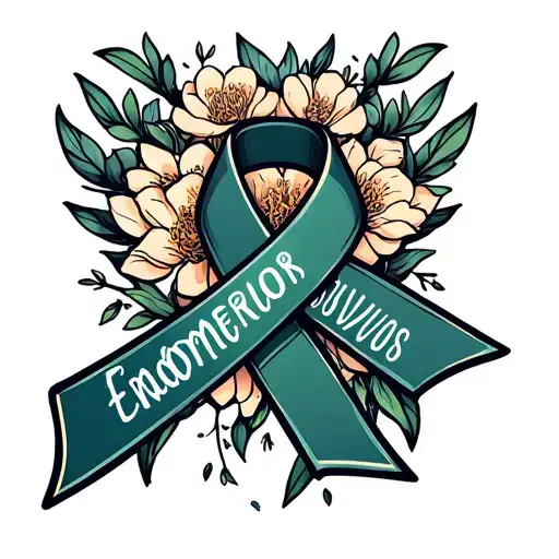 endometriosis survivor ribbon tattoo design idea