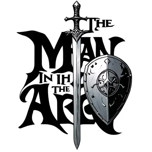 "The man in the arena" shield sword tattoo design idea