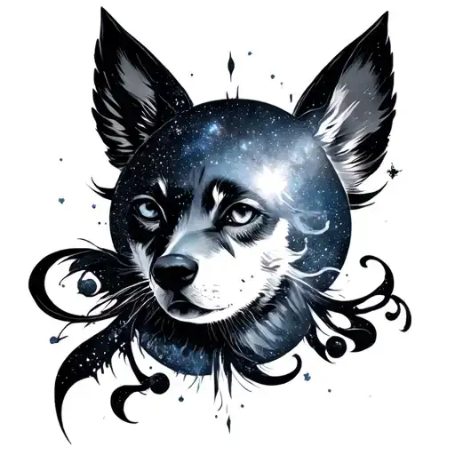 Galaxy Black And White tattoo design idea