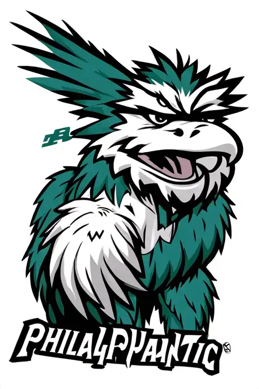 Philadelphia eagles and Philly phanatic tattoo design idea