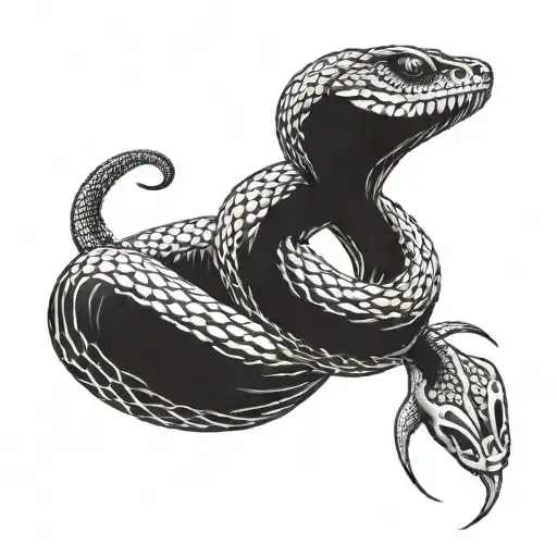 snake tattoo on neck + vicious tattoo design idea