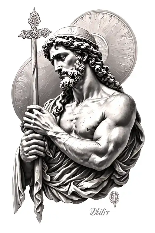 Saint Christopher tattoo design idea