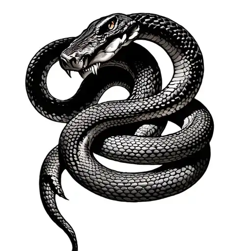 Cernunnos with a timber rattle snake wrapped tattoo design idea