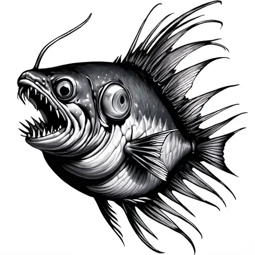 angler fish tattoo design idea