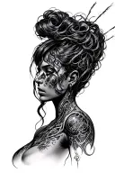 sci fi nude girl tattoo design idea