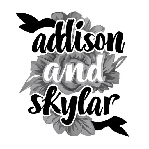 "addison and skylar" daughters names written tattoo design idea