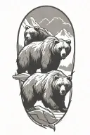 2 bears walking behind one another  tattoo design idea