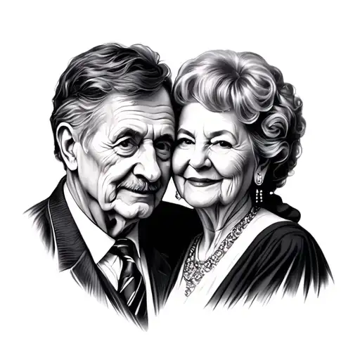 nan and grandad look tattoo design idea