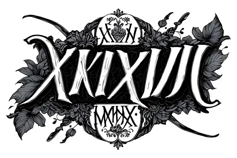 "XXIX VIII MMXIX" Roman numbers tattoo design idea