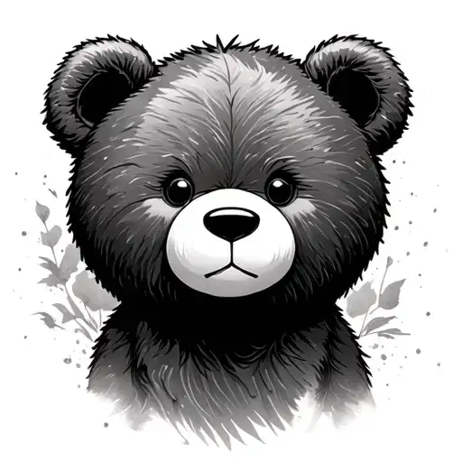 "Teddy" Teddy Bear Face Outline tattoo design idea