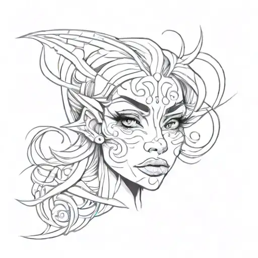 cartoon face tattoo design idea