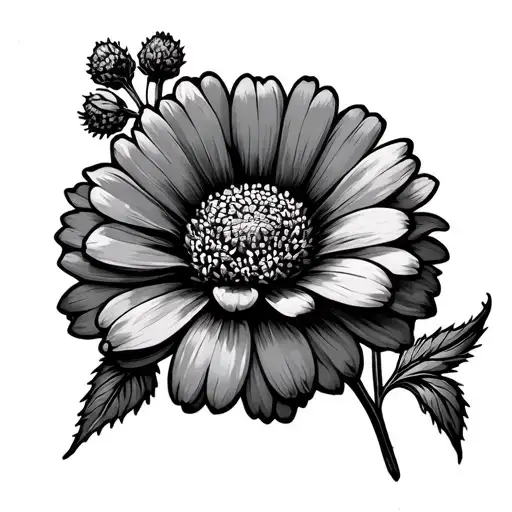 appalachia marigold flower tattoo design idea