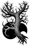 viking, yggdrasil, tree, tattoo design idea