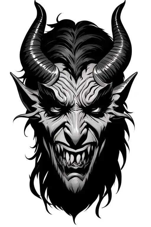 devil face tattoo design idea