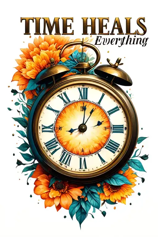 time heals everything with time  tattoo design idea