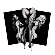 sexy bloody women full body  tattoo design idea