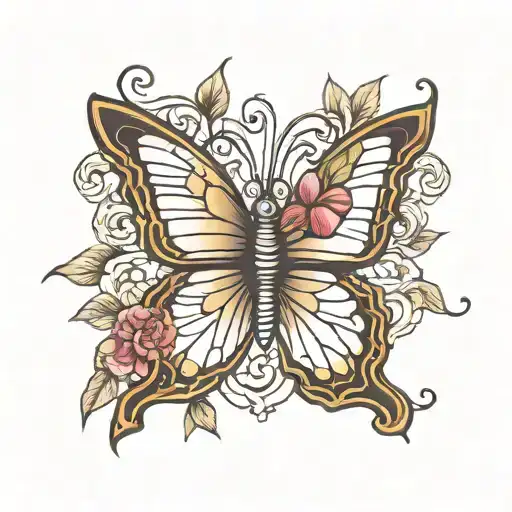 lips as butterfly wings  tattoo design idea