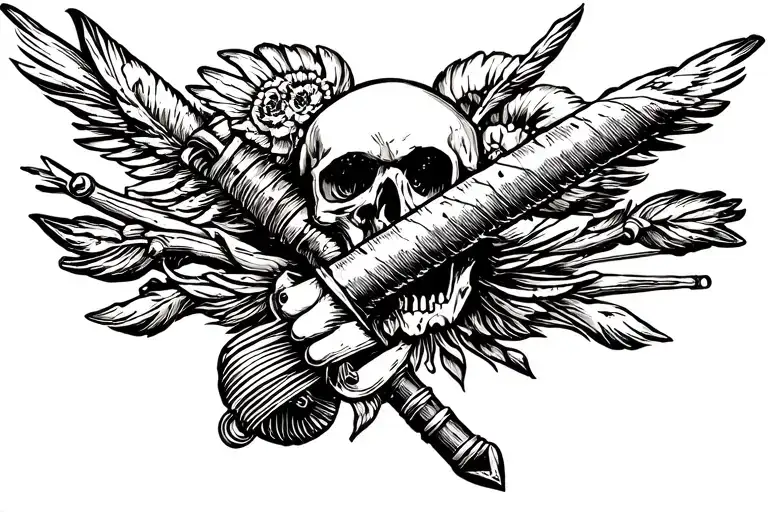 Mace with 3 tips  tattoo design idea