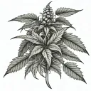Cannabis tattoo design idea