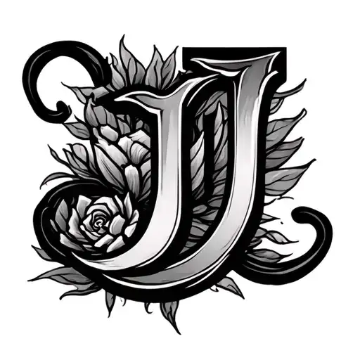Cursive J tattoo design idea