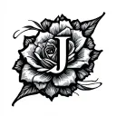 Cursive J tattoo design idea