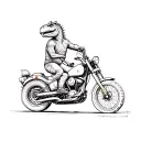 dino riding a motorcycle tattoo design idea