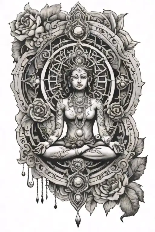 7 chakras tattoo design idea