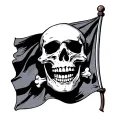 skull and bones flag day two dead tattoo design idea