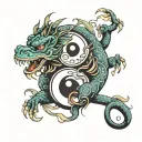 monkey dragon yin yang tattoo design idea