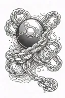 Chain and ball tattoo design idea