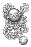 Chain and ball tattoo design idea