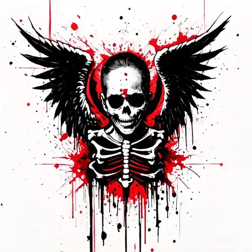 Angel bones punk neck tattoo design tattoo design idea