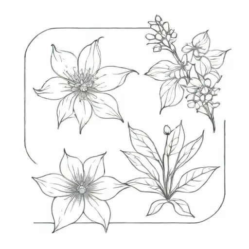 February and March birth flower tattoo design idea