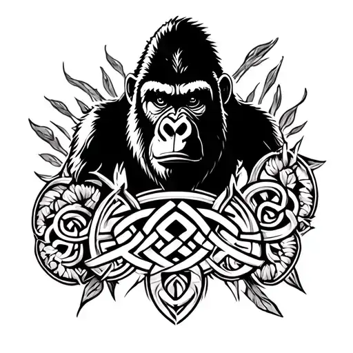 gorilla silhouette celtic tatoo design tattoo design idea