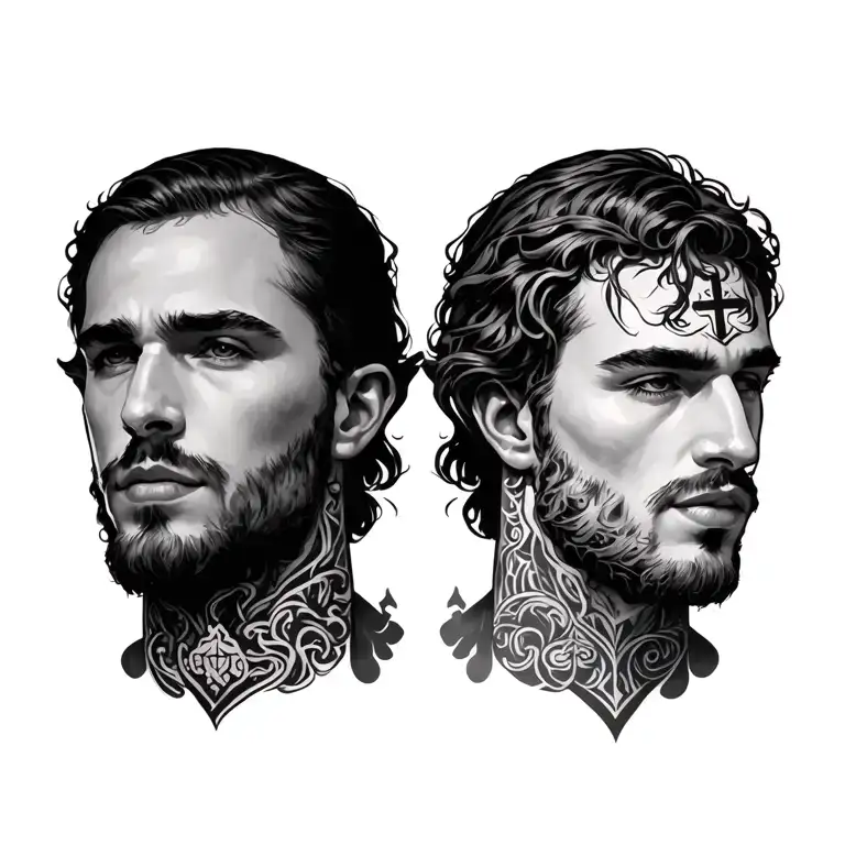 christian themed neck tattooo for a male tattoo design idea