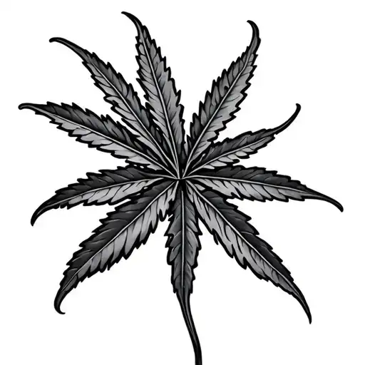 hemp leaf tattoo design idea