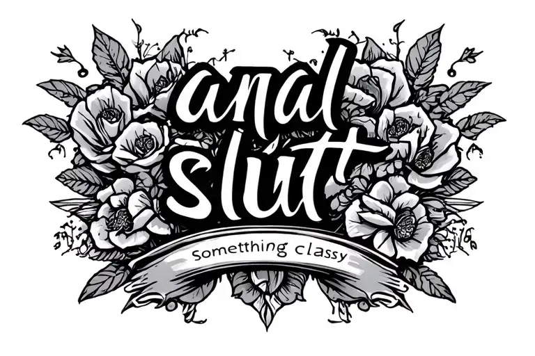 "anal slut" something classy and simply, elegant, sexy and secert  tattoo design idea