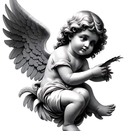 Cherub angel tattoo design idea