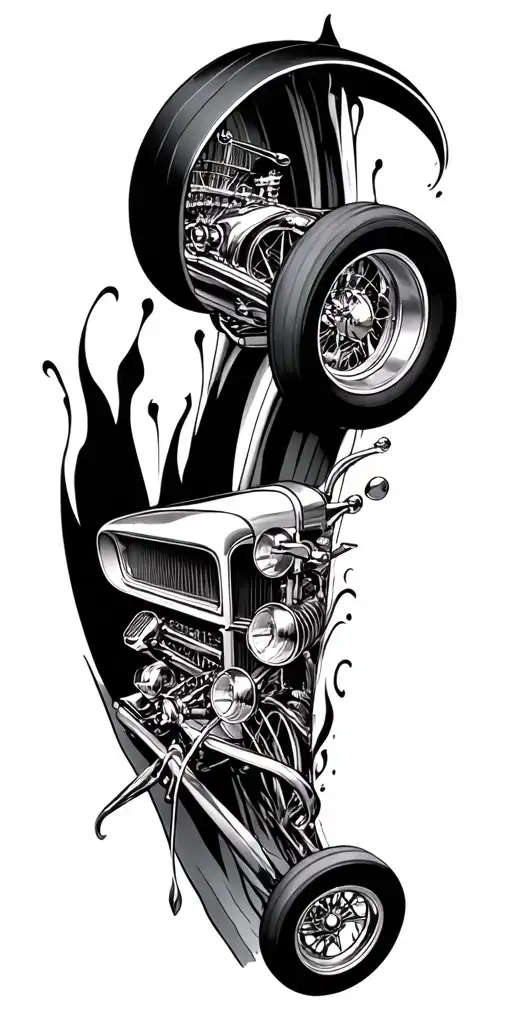 hotrod car tattoo design idea