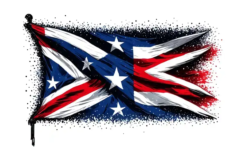 rebel flag morphing tattoo design idea