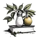salt shaker book and a lemon tree tattoo design idea