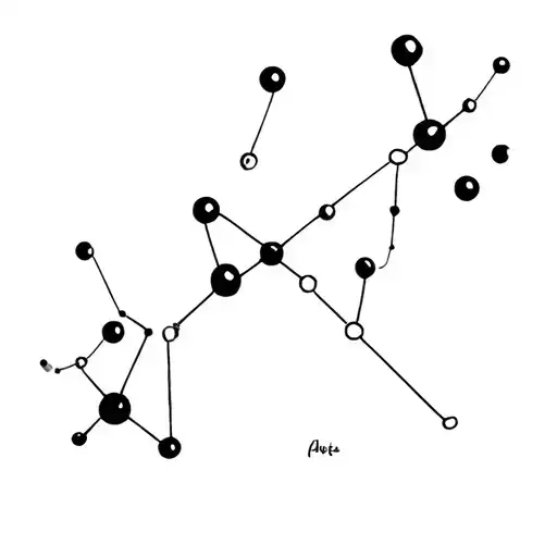 caffeine molecule as a star constellation tattoo design idea