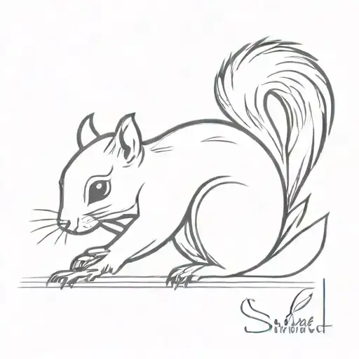 squirrel tattoo design idea