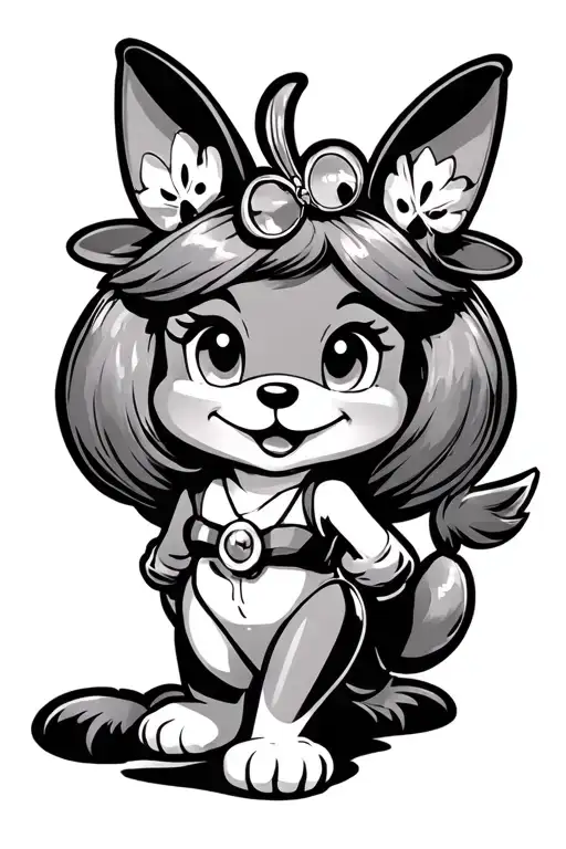 Can you design a tattoo that is black and grey and features 90s cartoons and disney characters. I would like it to be on tattoo design idea