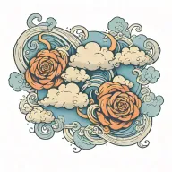 clouds swirling tattoo design idea
