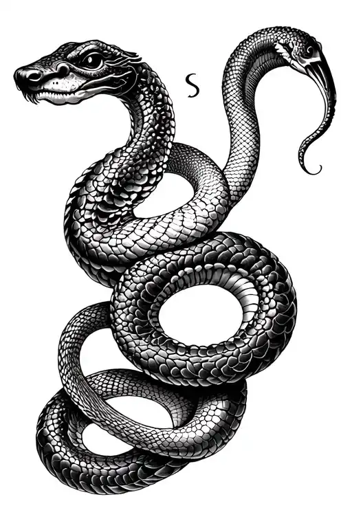 Snake infinity tattoo with virgo tattoo design idea