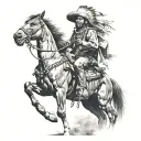 western Indian man riding horse tattoo design idea