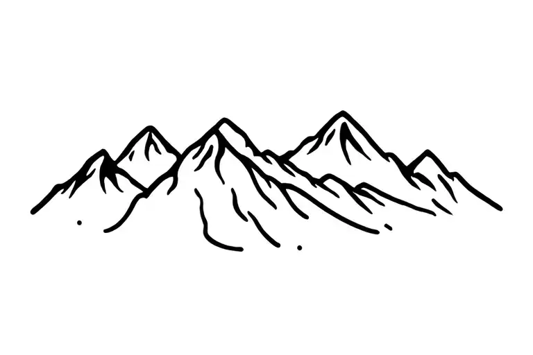 mountain range silhouette tattoo design idea