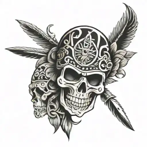 mayans mc skull tattoo design idea