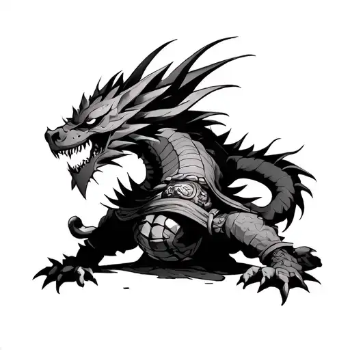 dead samurai dragon ball z tattoo design idea